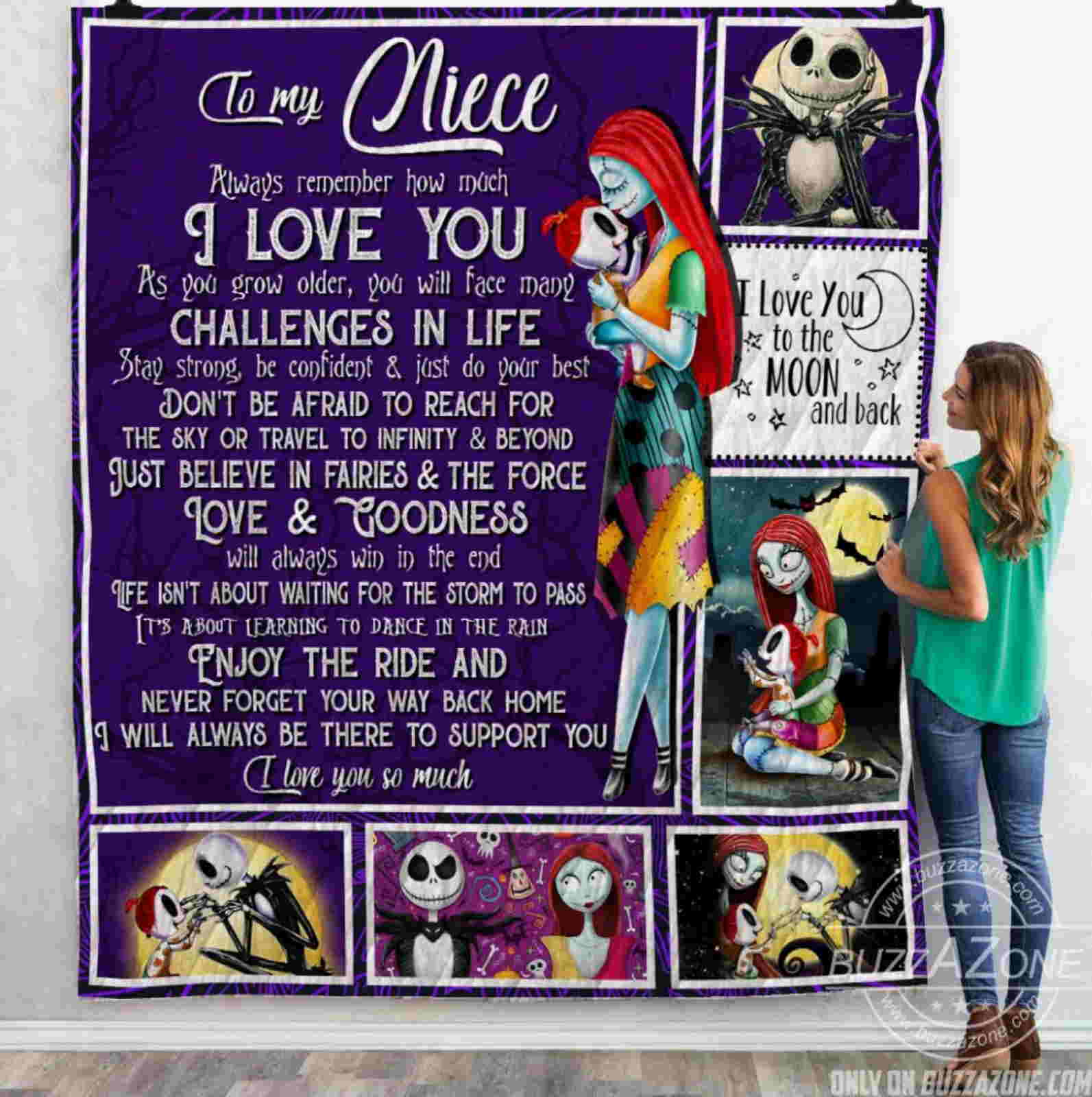 Niece Will Always Be There To Support You The Nightmare Before Christmas Quilt Blanket