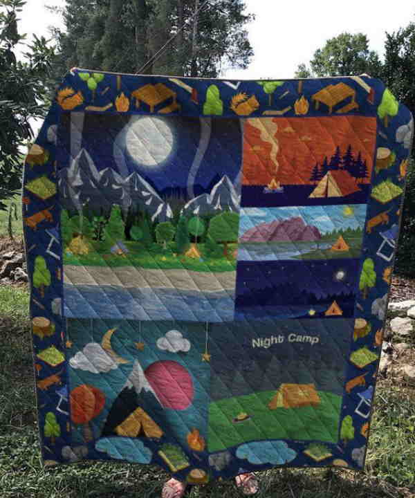 Night Camp 3D Quilt Blanket