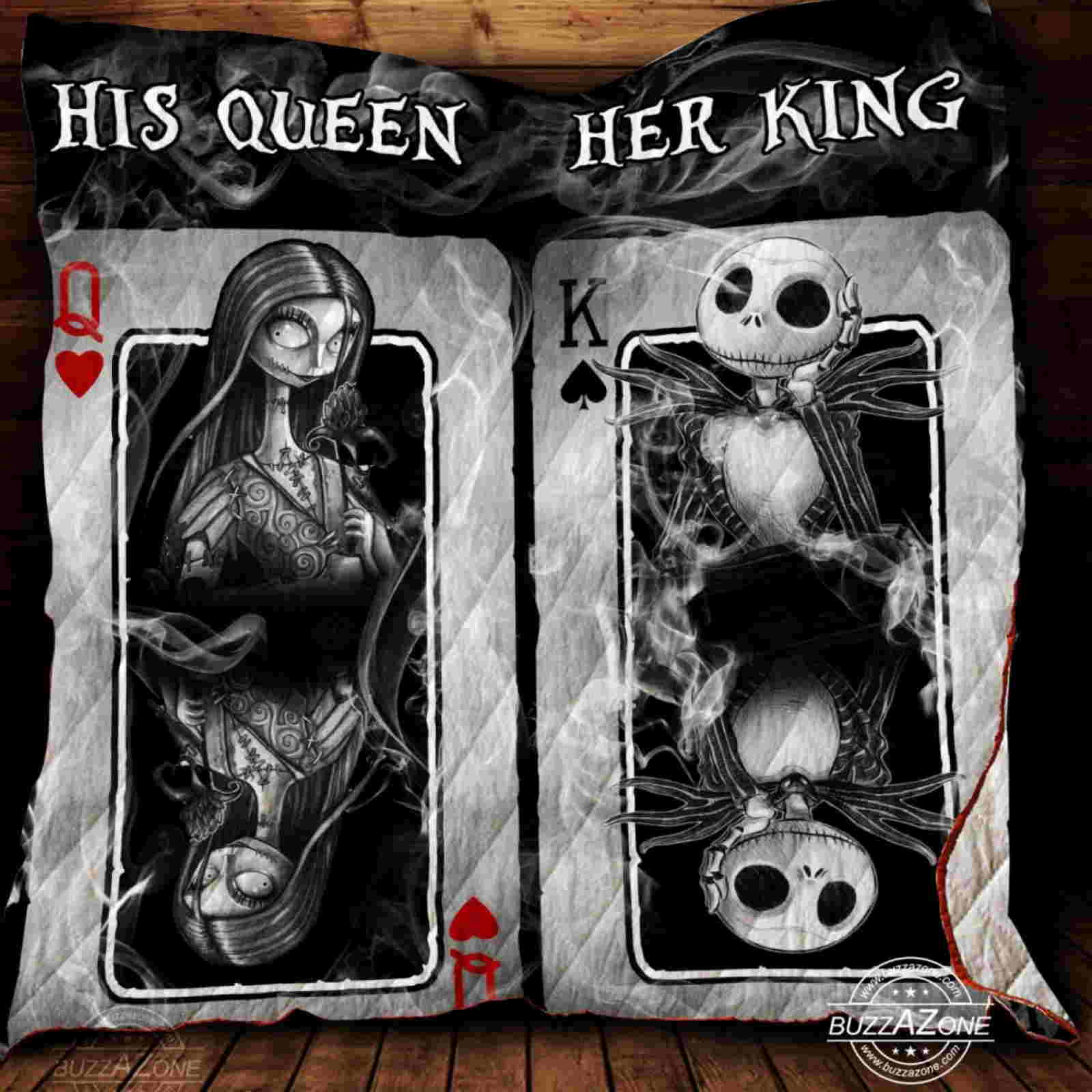 Nightmare His Queen Her King Quilt Blanket