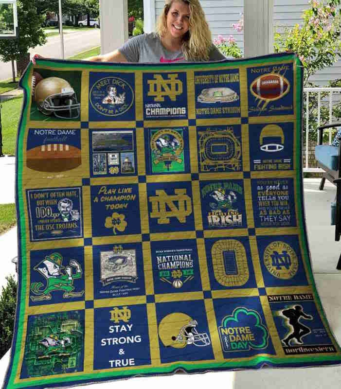 Notre Dame Fighting Irish Version 3D Quilt Blanket