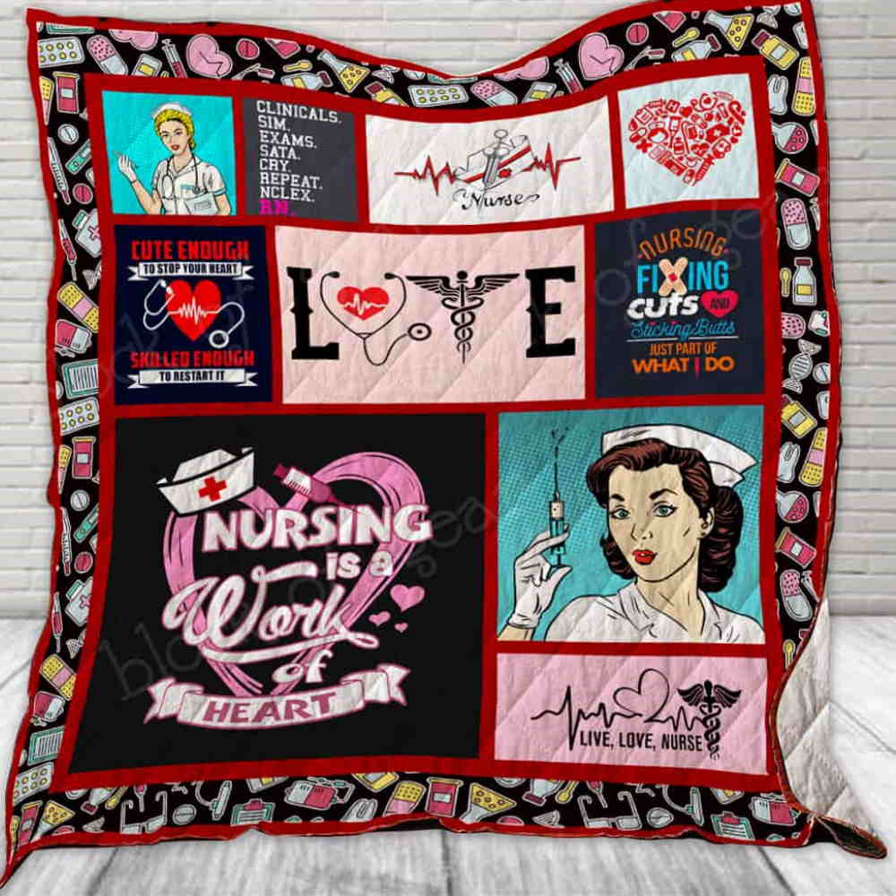 Nursing Iswork Of Heart Quilt Blanket