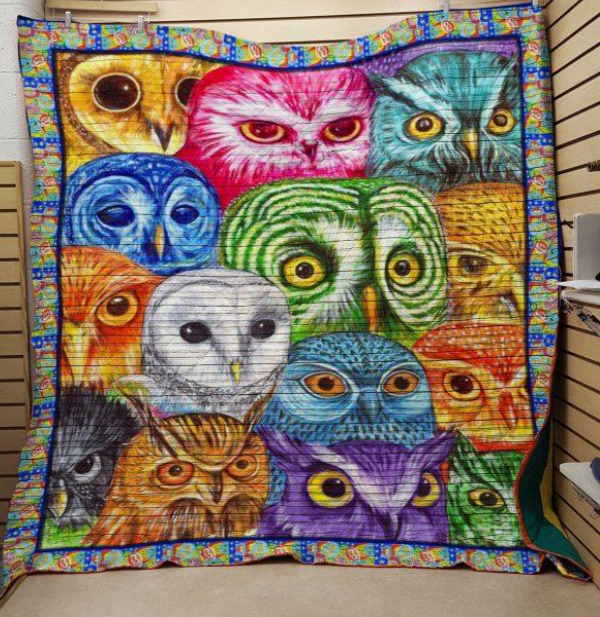 Owl Colorfull 3D Quilt Blanket