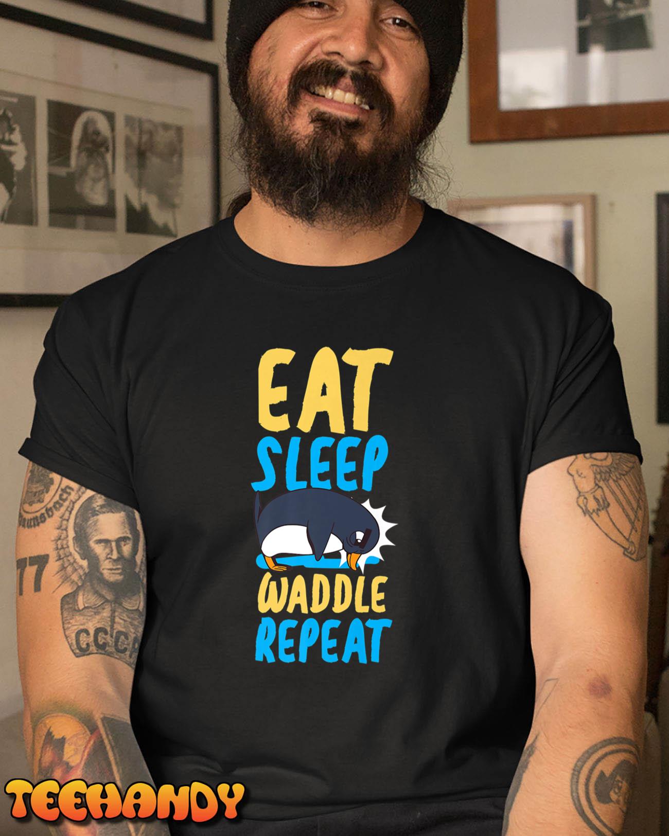 Penguin Eat Sleep Waddle Repeat Premium T-Shirt