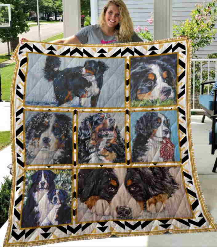 Phdo Bernese Mountain Dog Quilt Blanket