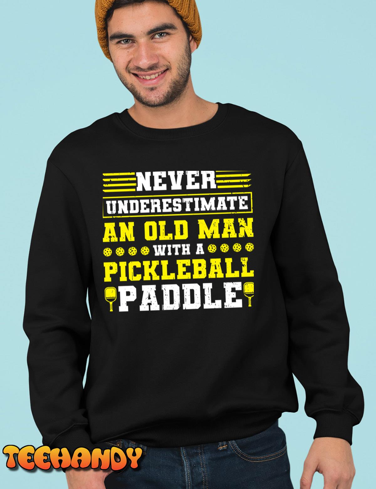 Pickleball Old Man Pickleball Paddle Long Sleeve T-Shirt