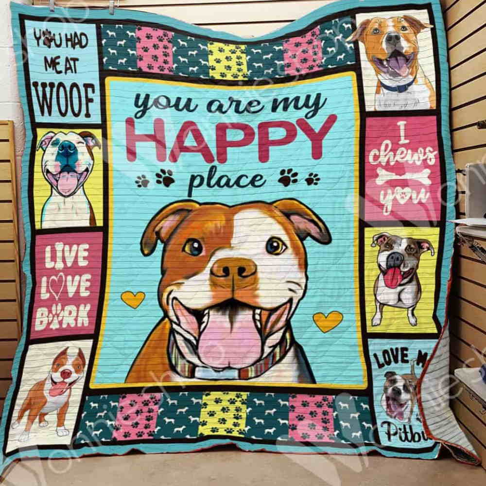 Pitbulli Chew You Quilt Blanket