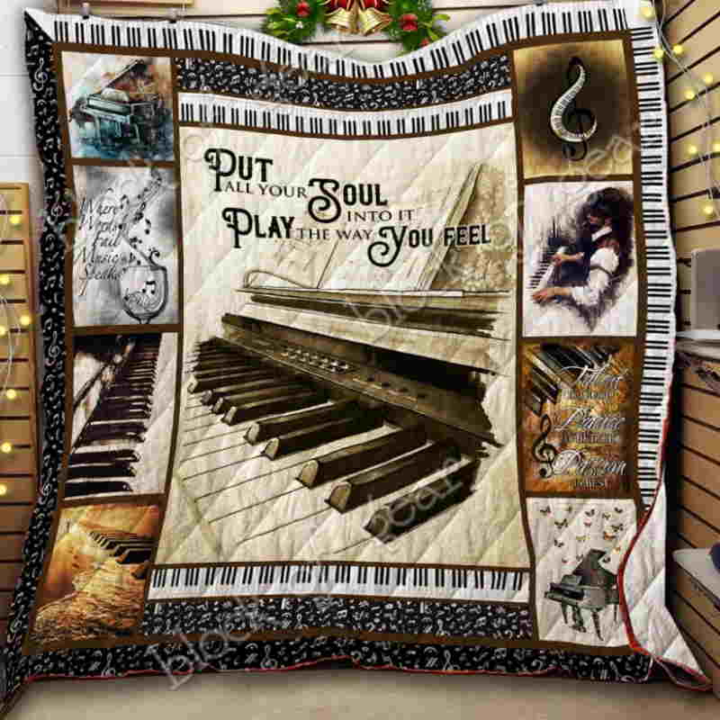 Play The Way You Feel, Piano Quilt Blanket