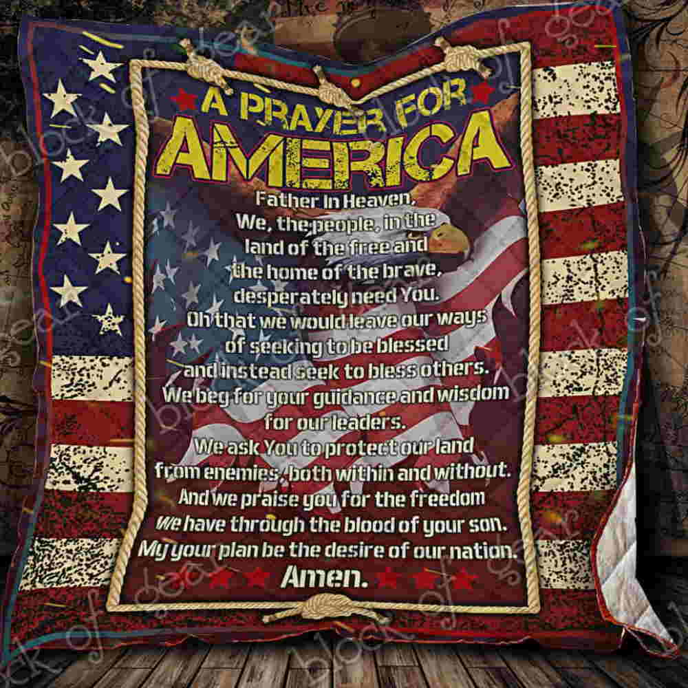 Prayer For America 3D Quilt Blanket