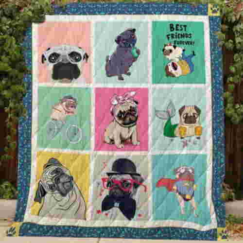 Pug, Best Friend 3D Quilt Blanket