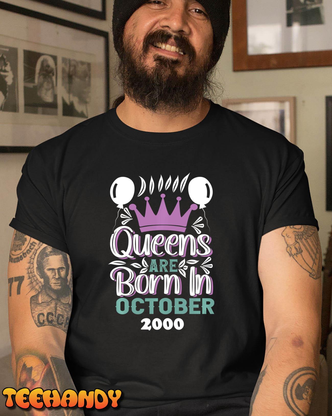 Queens Are Born In October 2000 Birthday Long Sleeve T-Shirt