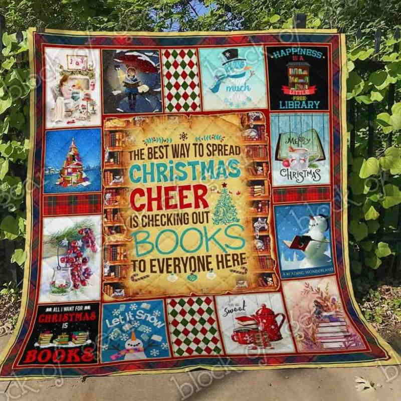 Reading Check Out Books Quilt Blanket