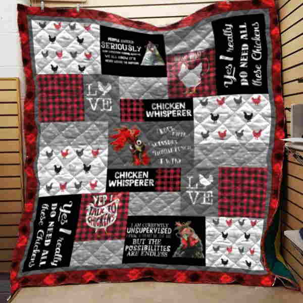 Red Buffalo Plaid Chicken Lover 3D Quilt Blanket