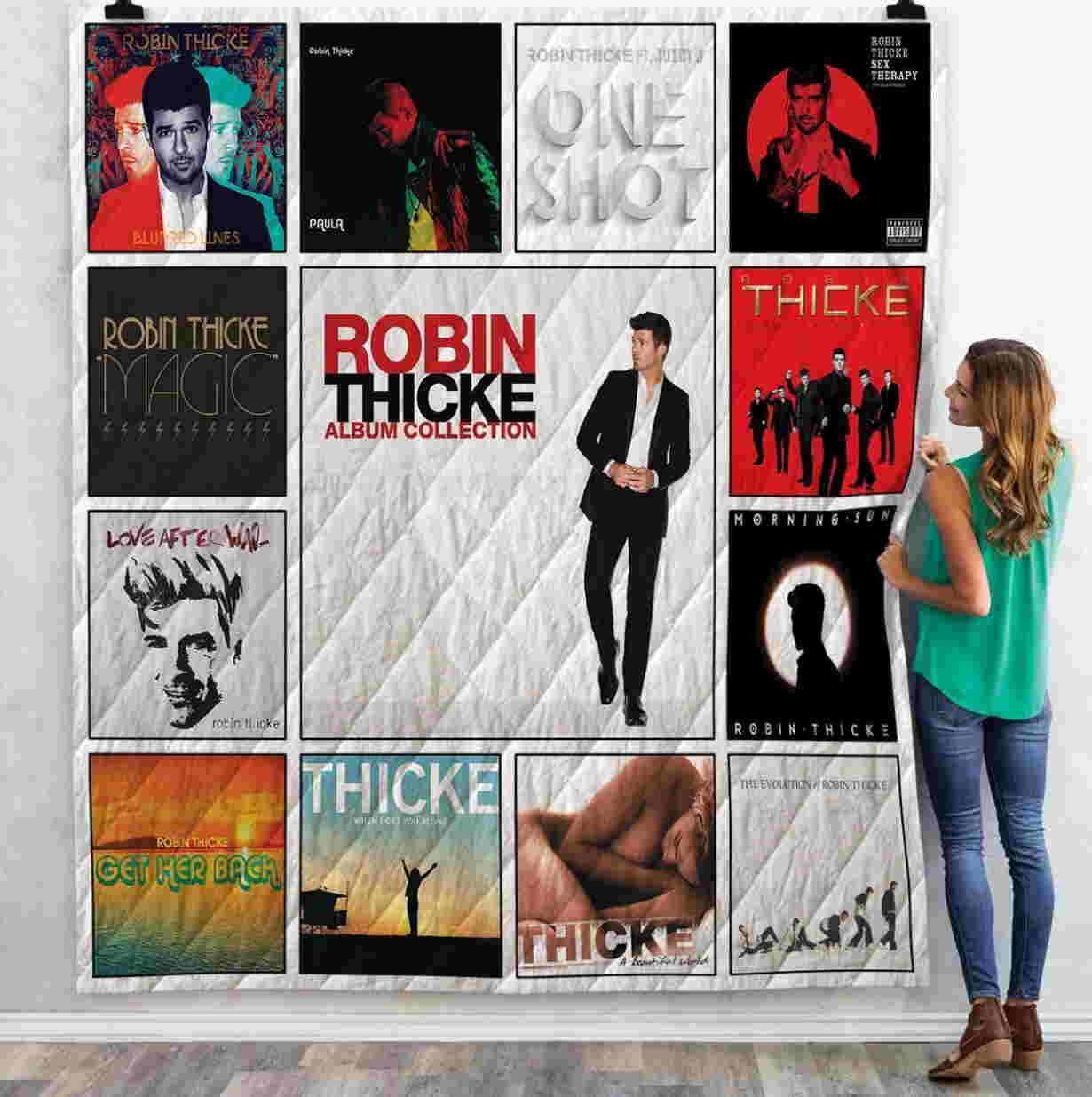 Robin Thicke 3D Quilt Blanket