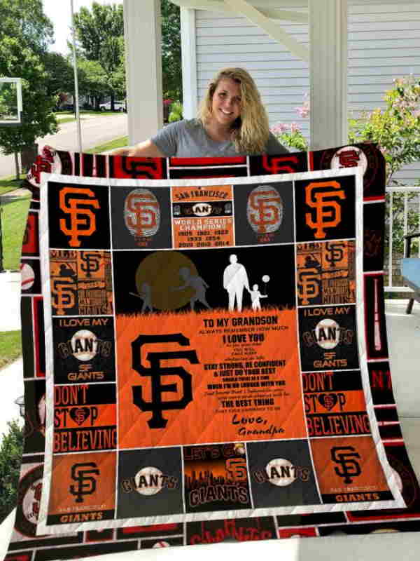 San Francisco Giants To My Grandson Love Grandpa Quilt Blanket