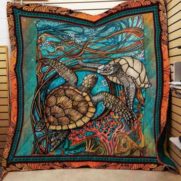 Sea Turtle 3D Quilt Blanket