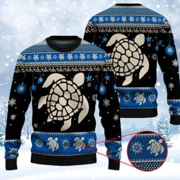 Sea Turtle Winter Christmas Sweater