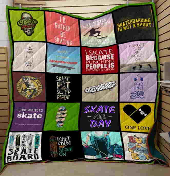 Skateboard 3D Quilt Blanket