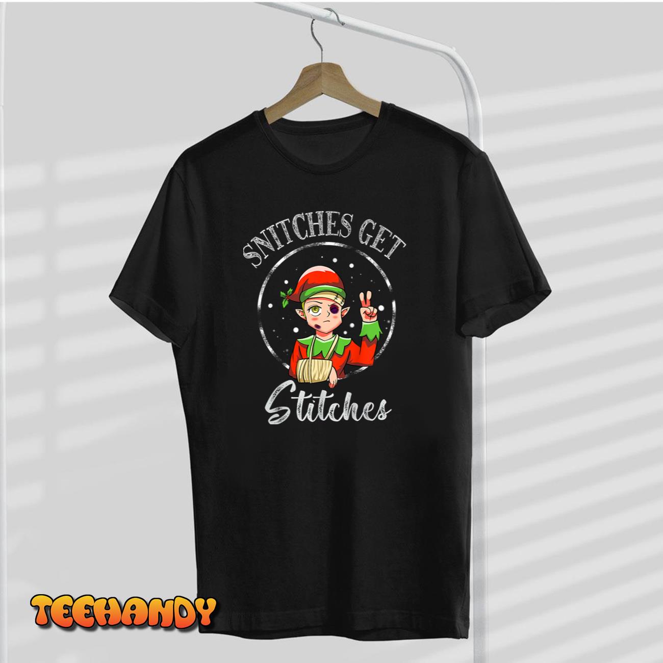 Snitches Get Stitches Funny Elf St Patricks Day T-Shirt