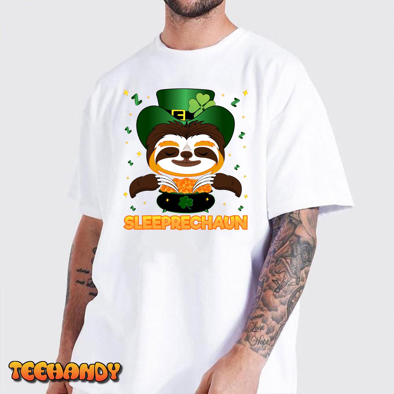 St Patricks Day T-shirts Irish Sloth St Patrick’s Leprechaun T-Shirt