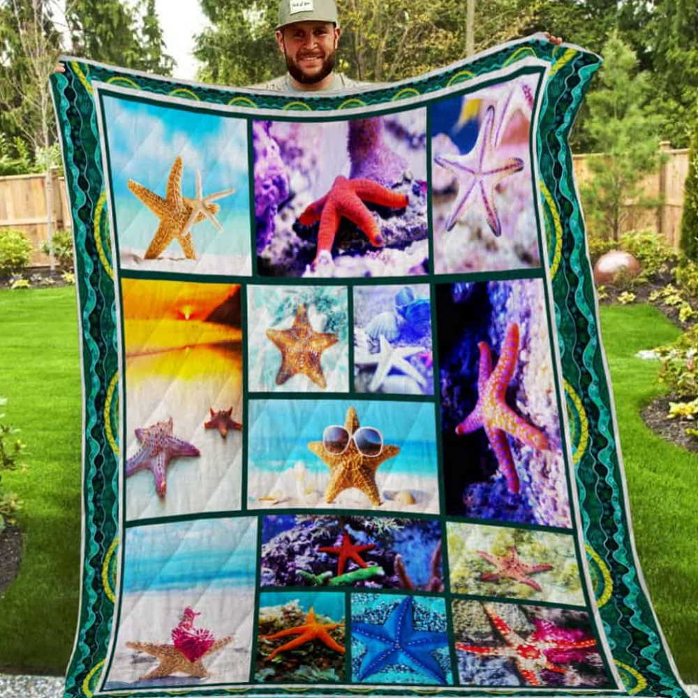 Starfishes Washable 3D Quilt Blanket