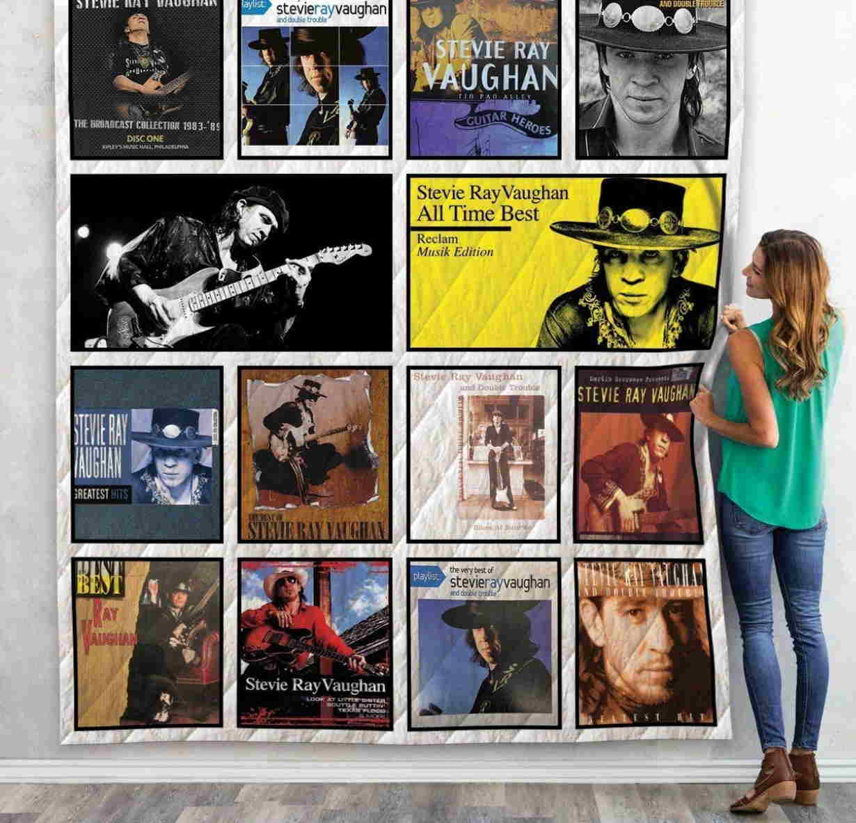 Stevie Ray Vaughan Compilations Albums 3D Quilt Blanket