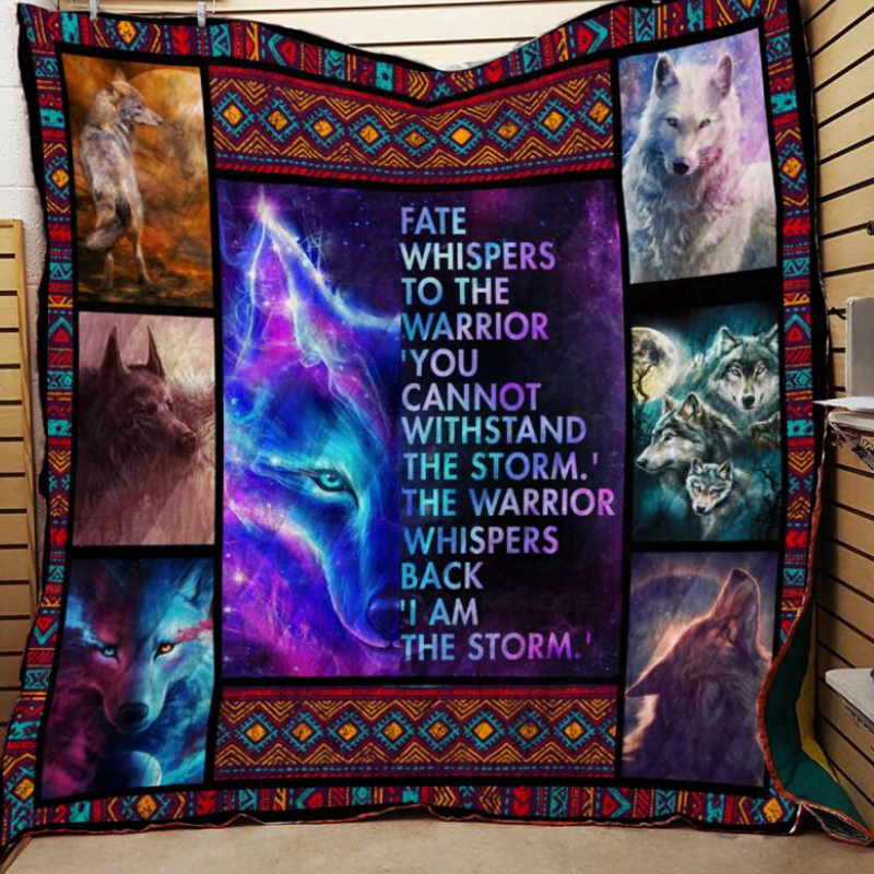 Storm Wolf Quilt Blanket