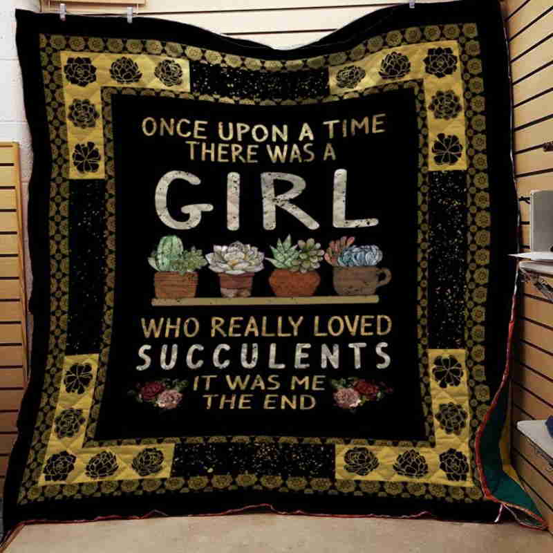 Succulent Girl 3D Quilt Blanket