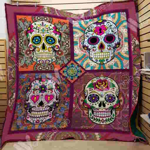 Sugar Skull Until You Chrismas Gift 3D Quilt Blanket