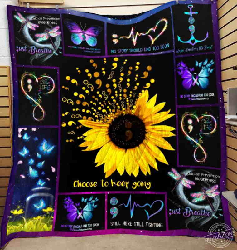 Suicide Choose To Keep Going 3D Quilt Blanket