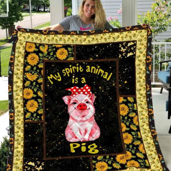 Sunflower Pig 3D Quilt Blanket