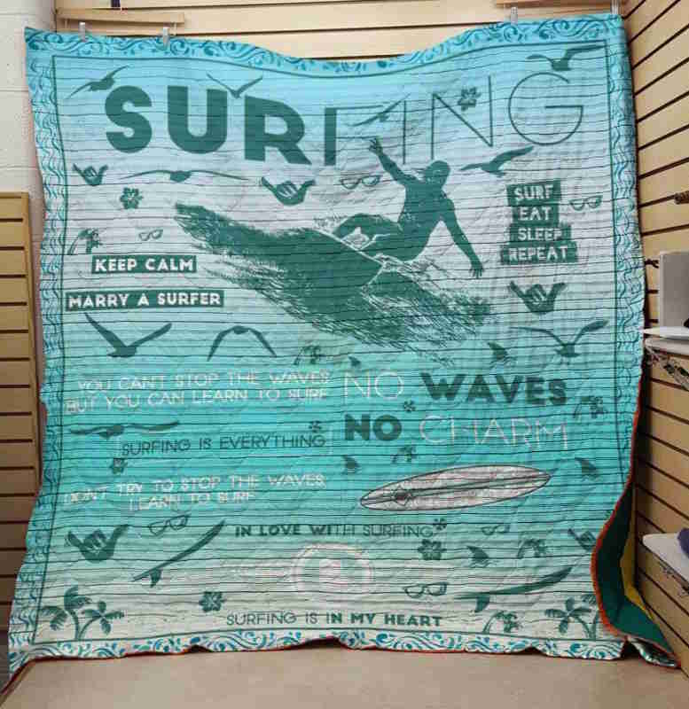 Surfing 3D Quilt Blanket