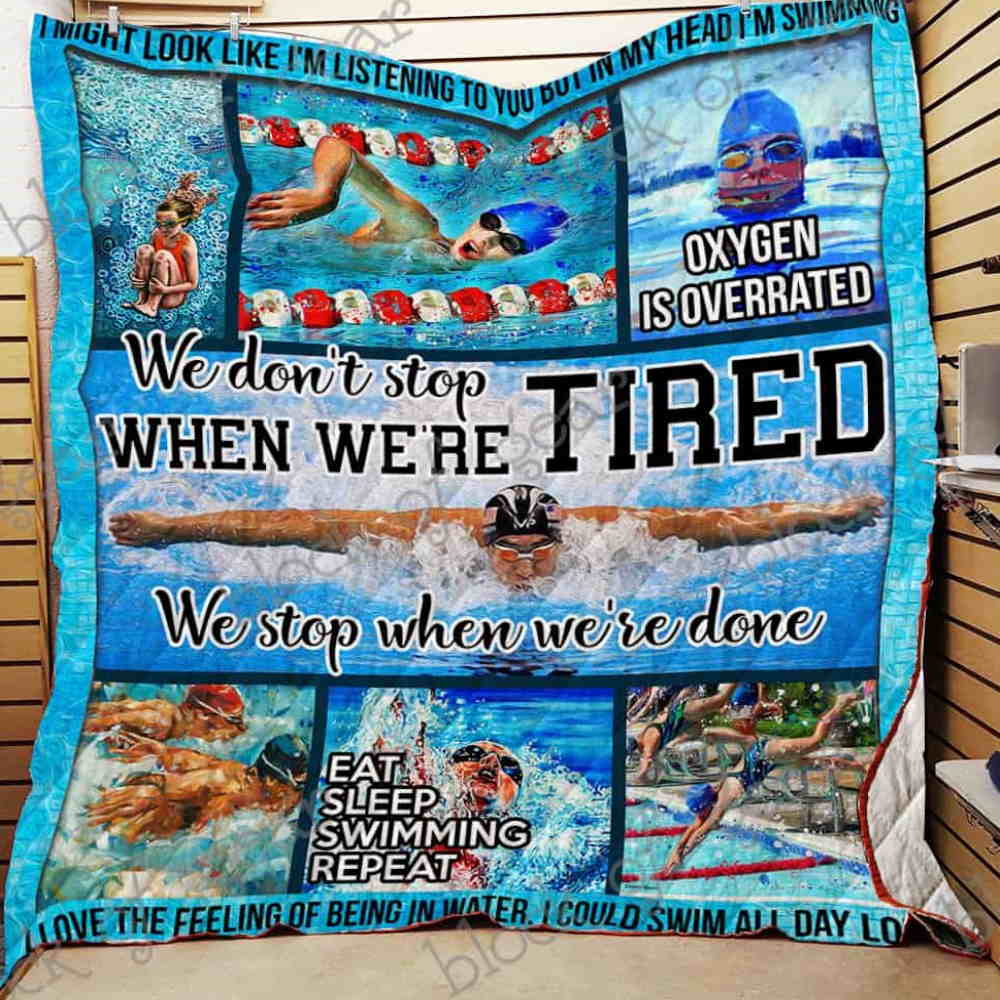 Swimming Is My Therapy Quilt Blanket