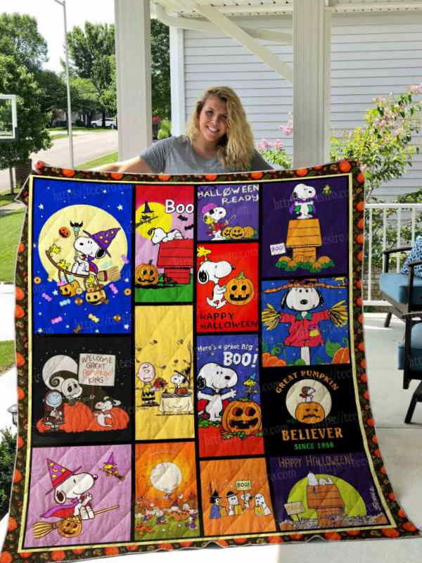 T Snoopy Halloween 3D Customized Quilt Blanket