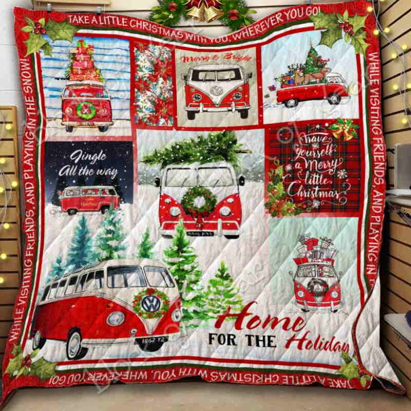 Take Little Christmas With You Wherever You Go, Bus Quilt Blanket