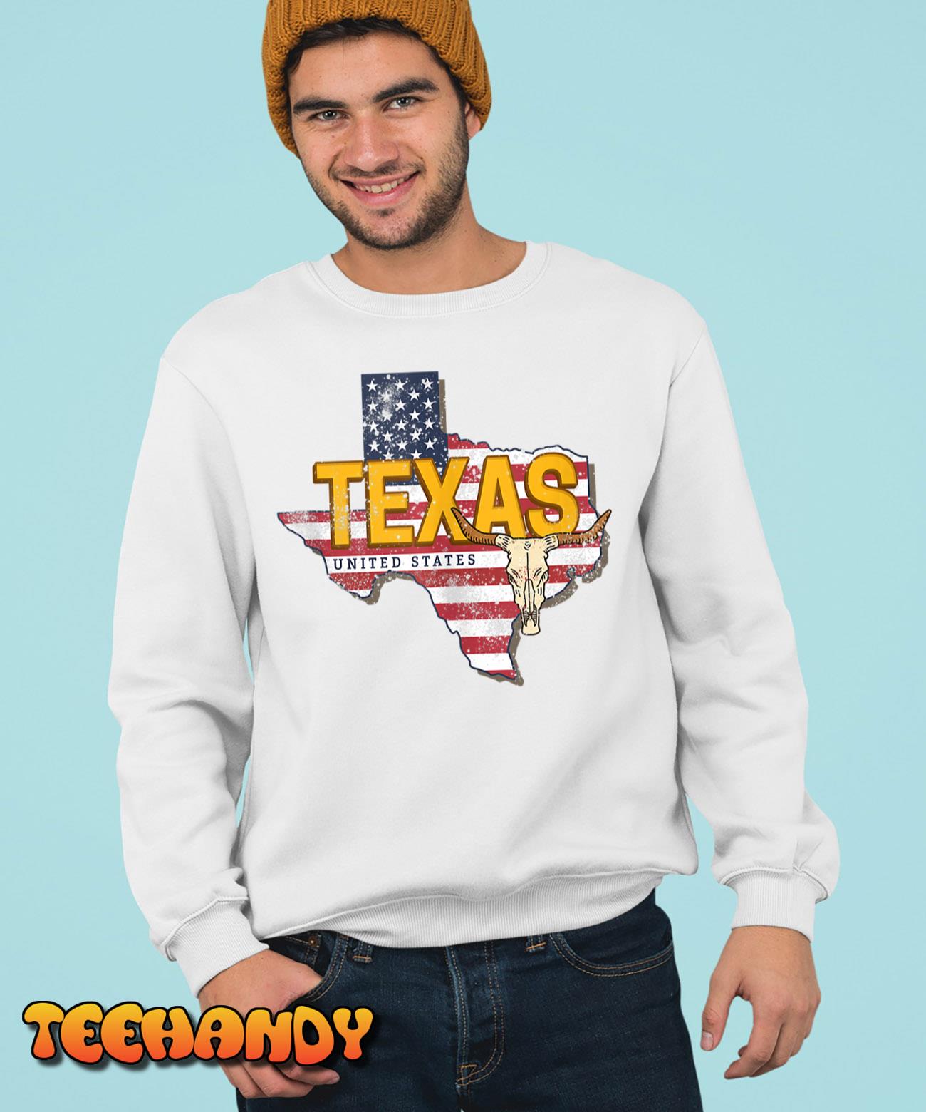 Texas State United States Retro Map Vintage USA Souvenir T Shirt