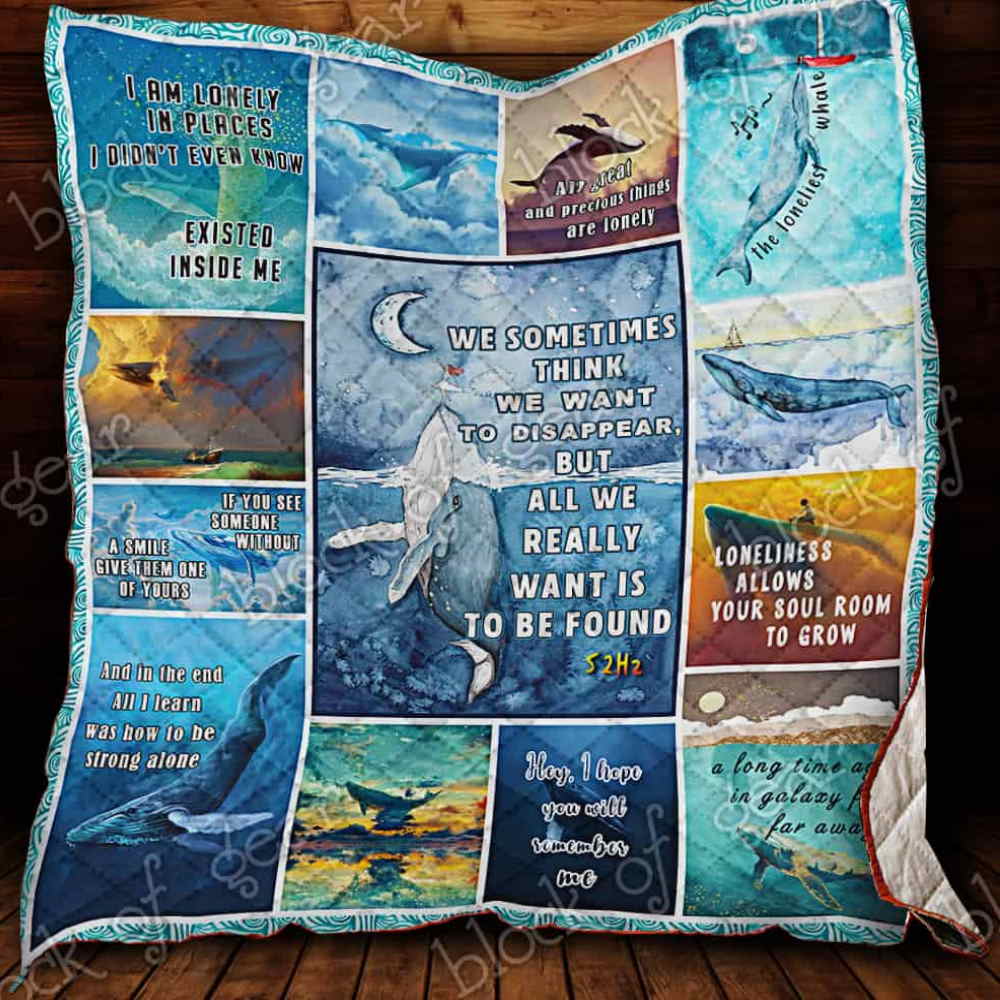 The Lonely Whale Quilt Blanket