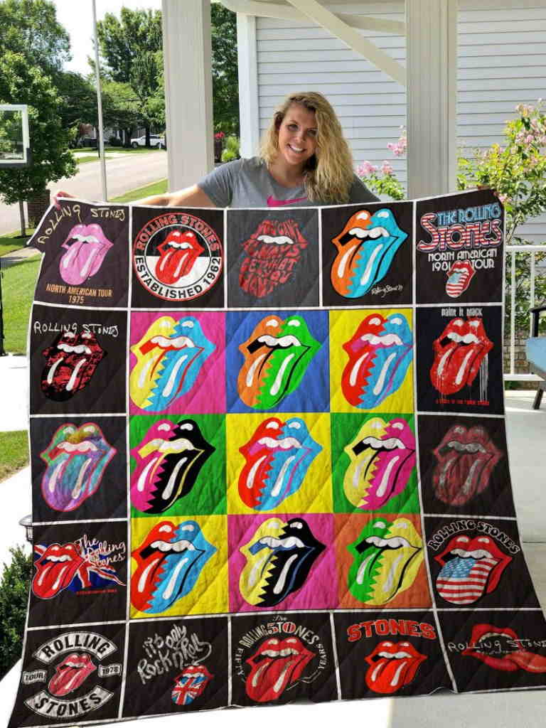 The Rolling Stones Tshirt Quilt Blanket