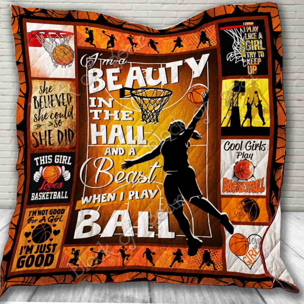 This Girl Loves Basketball Quilt Blanket