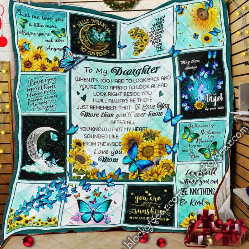 To My Daughter, Mom, Butterfly Quilt Blanket