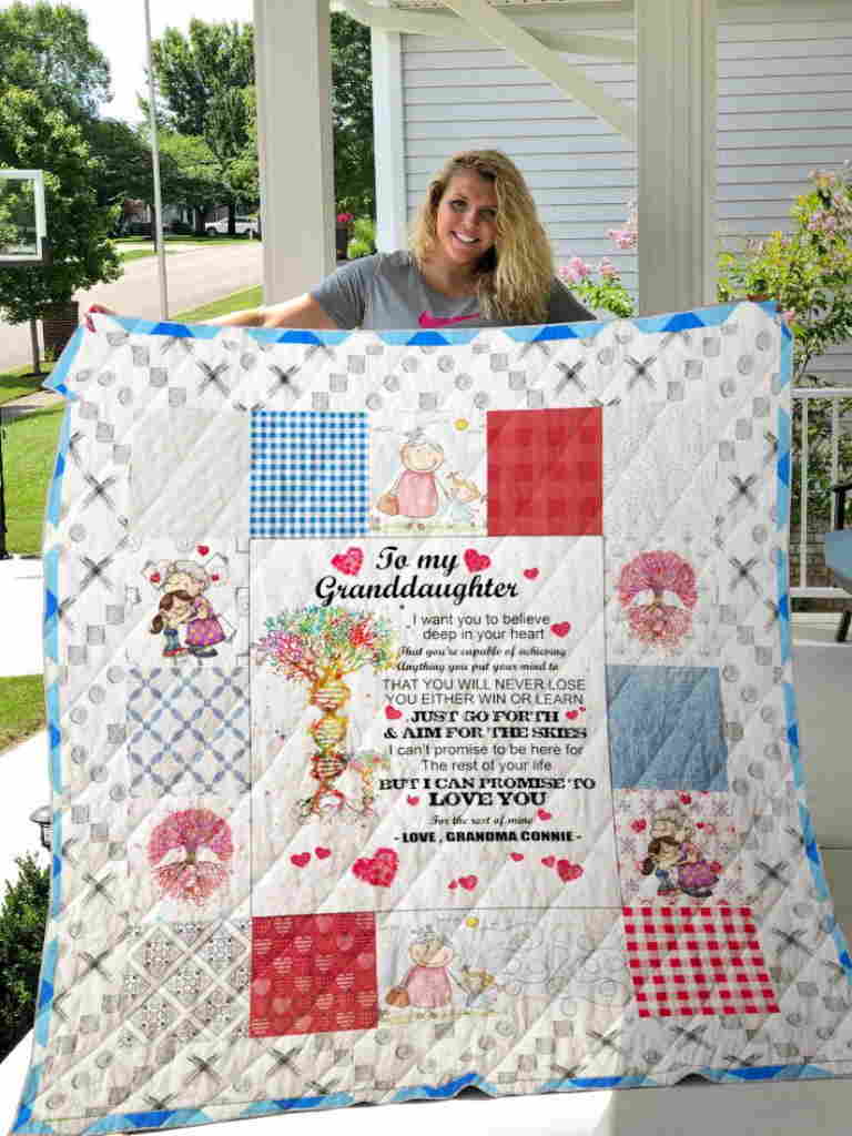 To My Granddaughter Blank Quilt Blanket