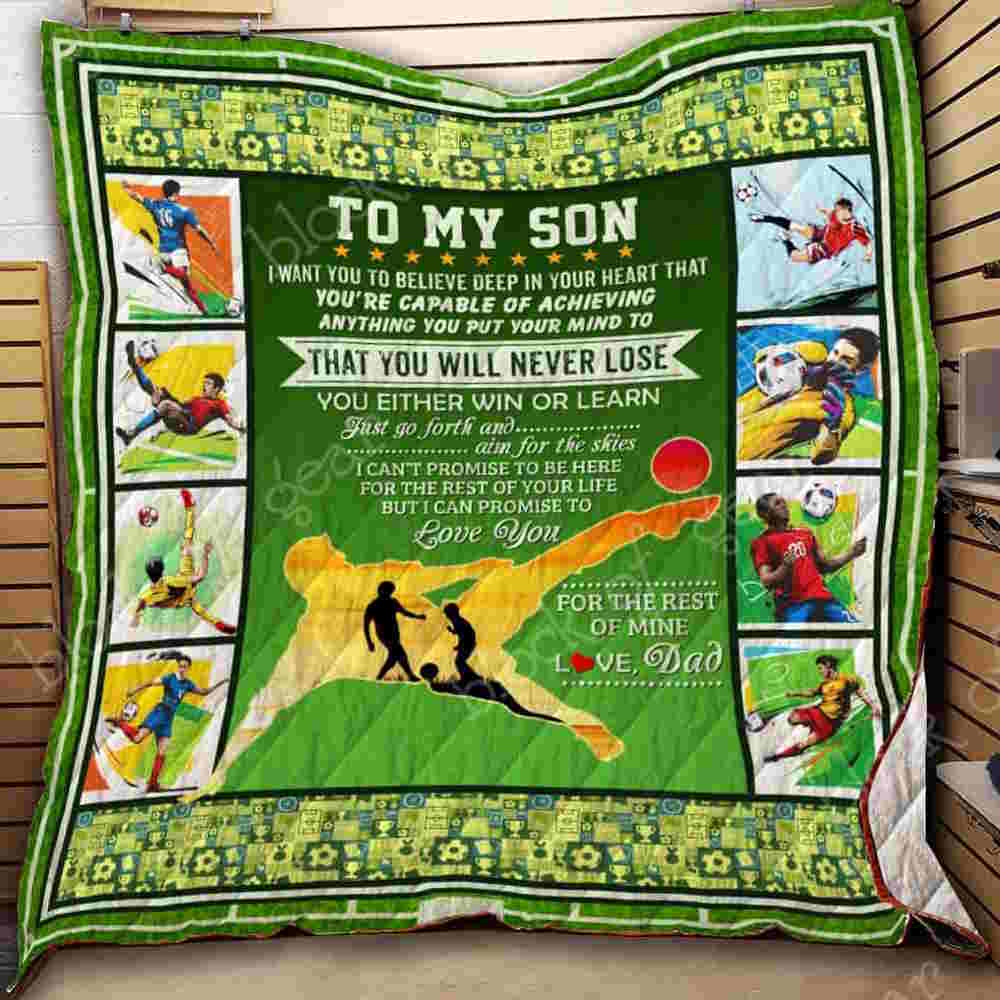 To My Son, Soccer 3D Quilt Blanket