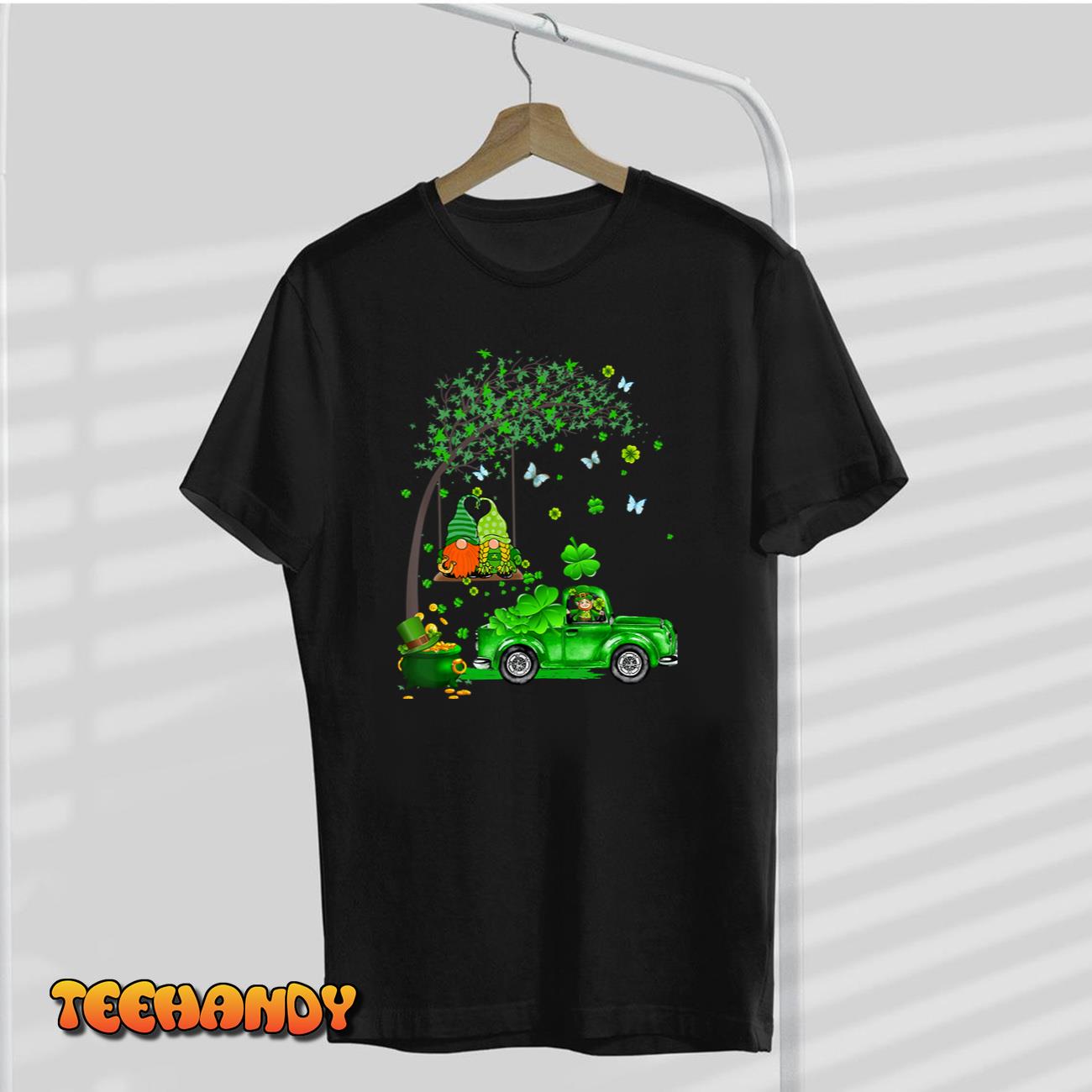Tractor Gnome Happy St Patrick Day T-Shirt