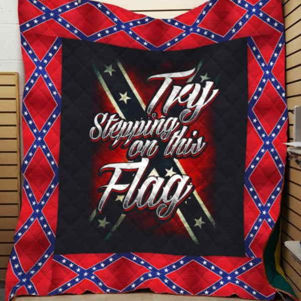 Try Stepping On Texas Flag Printing 3D Customized Quilt Blanket