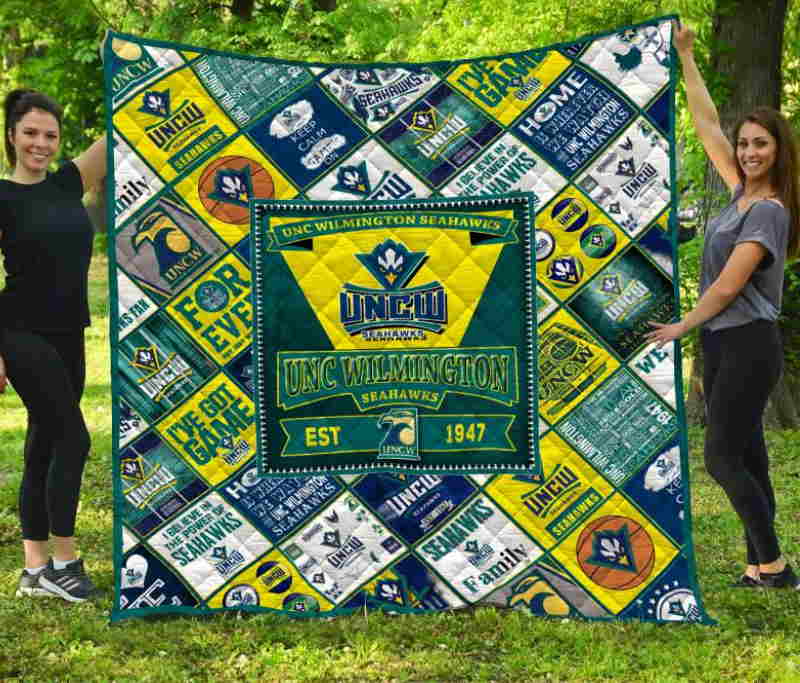 Unc Wilmington Seahawks 3D Quilt Blanket