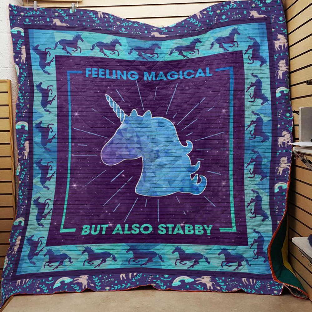 Unicorn Feeling Manical Quilt Blanket