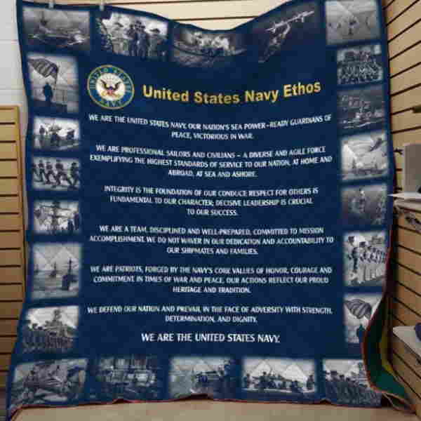 United States Navy Ethos 3D Quilt Blanket