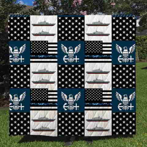 Us Navy Custom Handmade 3D Quilt Blanket