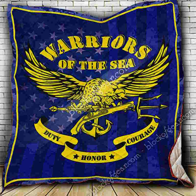 Us Navy, Warriors Of The Sea. 3D Quilt Blanket