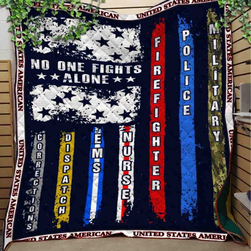 Us No One Fights Alone Like Quilt Blanket