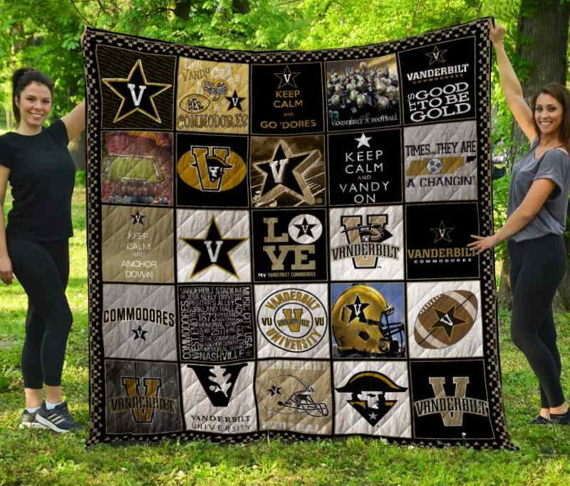 Vanderbilt Football 3D Customized Quilt Blanket